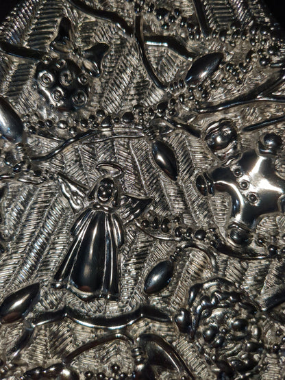 Vintage Gorham Silver Tone Metal Christmas Tree Treat dish