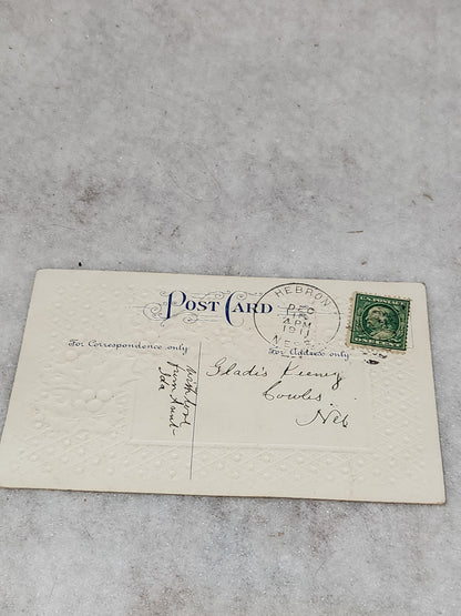 Antique Vintage Embossed Postcard A Merry Christmas postmarked 1911