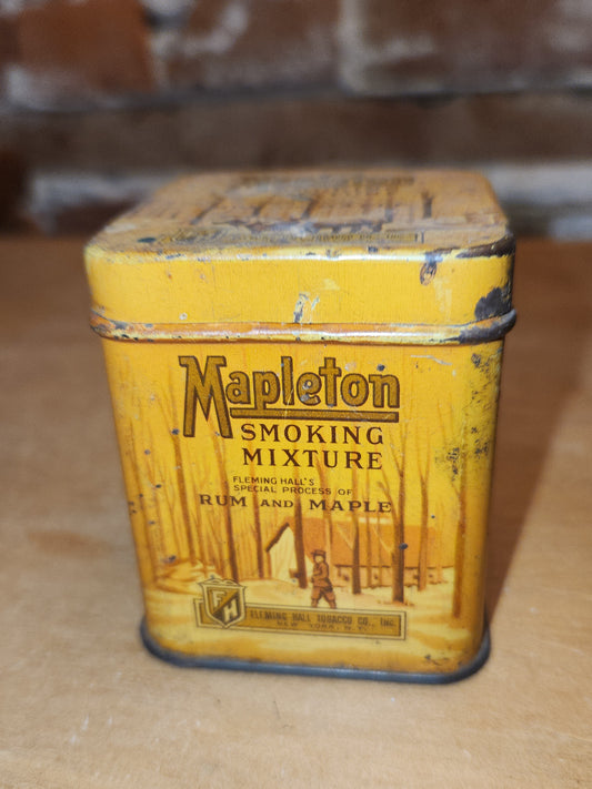 Vintage Mapleton Tobacco Smoking Mixture Tin Fleming Hall Tobacco Co N.Y. USA EMPTY NO CONTENTS tin90