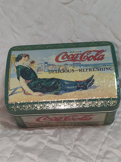 Vintage Collector Coca-Cola Coke Tin with hinged lid 1995 cct5