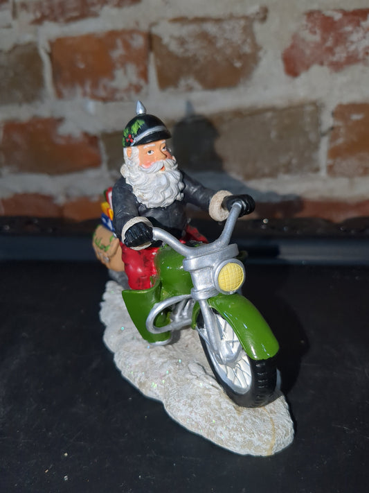 Christmas Limited Edition Rebel Without A Claus motorcycle Figurine "full throttle Christmas" by Hamilton r4