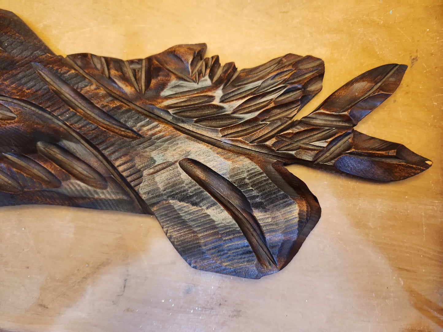 Vintage Brazilian Folkart Decorative Wooden Wall Sculpture Carving Yara Folclore Made in Brazil wh1