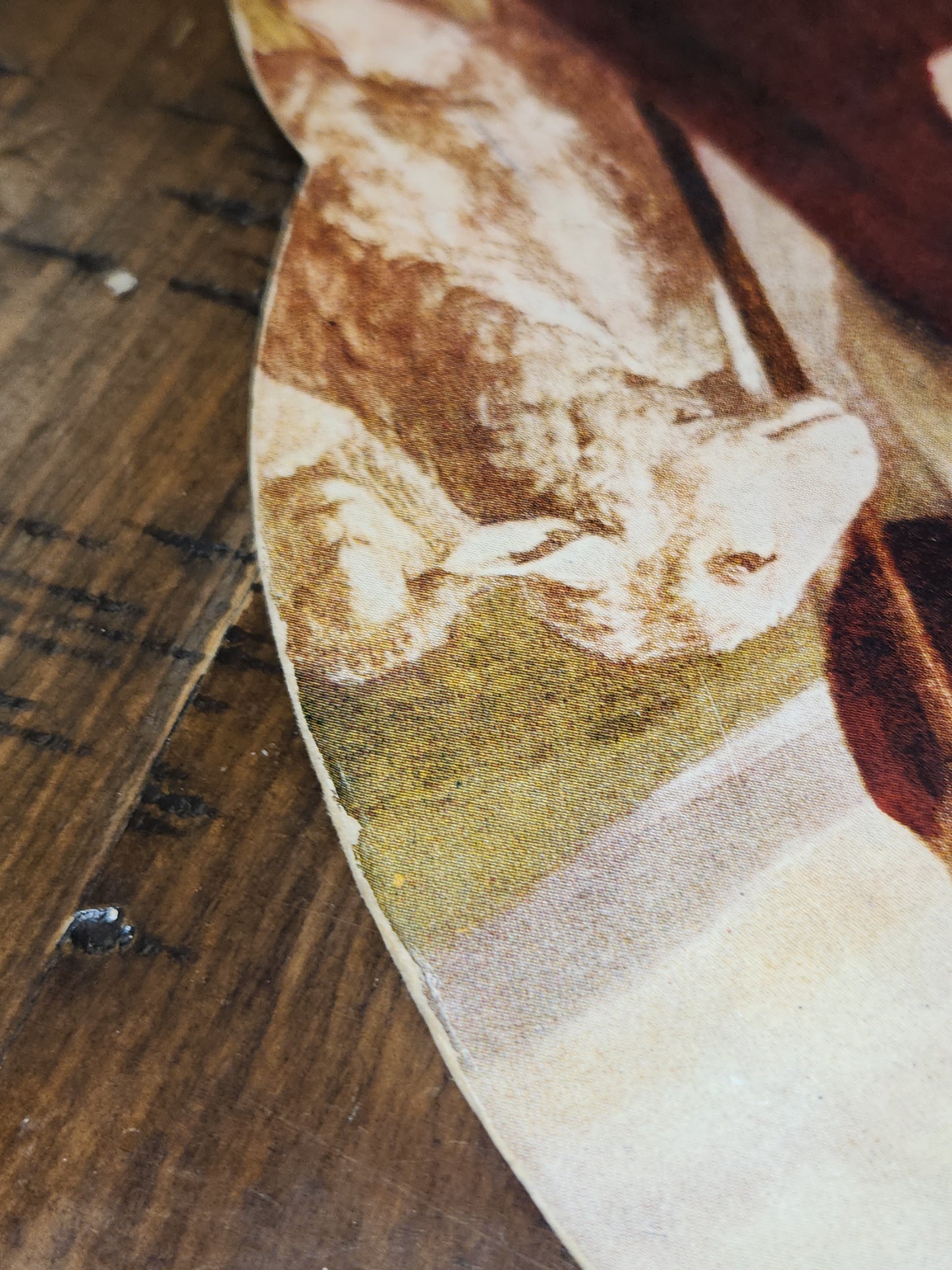 Vintage Advertising Fan Jesus and Lamb Steele Funeral Home Nebraska T.D.M Co. Red Oak Iowa fan8