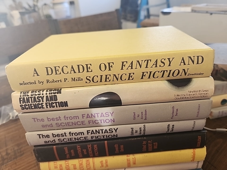 Vintage The Best From Fantasy And Science Fiction Lot of 9 Books 3rd, 4th, 5th, 10th, 11th, 12th, 14th, 19th and A Decade of Fantasy & Science Fiction 1960s and 1970s
