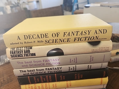 Vintage The Best From Fantasy And Science Fiction Lot of 9 Books 3rd, 4th, 5th, 10th, 11th, 12th, 14th, 19th and A Decade of Fantasy & Science Fiction 1960s and 1970s