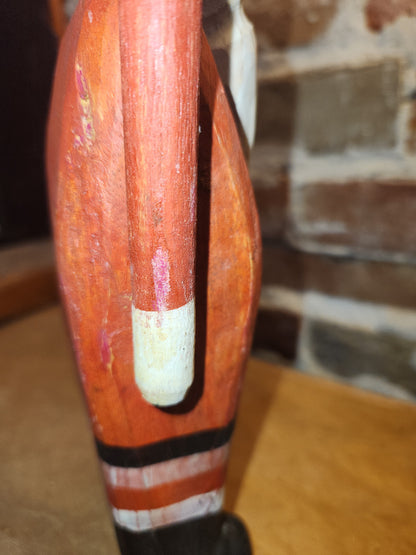 Folk Art Wood Santa Claus With Moveable Arms probably vintage