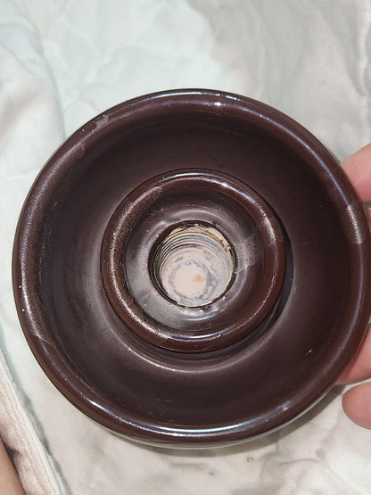 Vintage Victor Insulators Inc. Large Brown Drip Glaze High Voltage Ceramic Insulator insv1