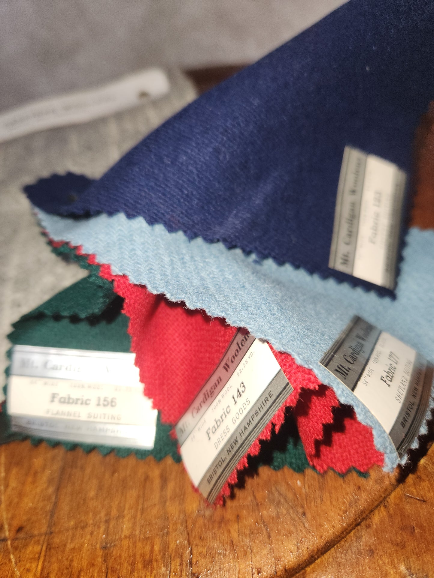 Mt. Cardigan Woolens salesman sample book & small pack ss89