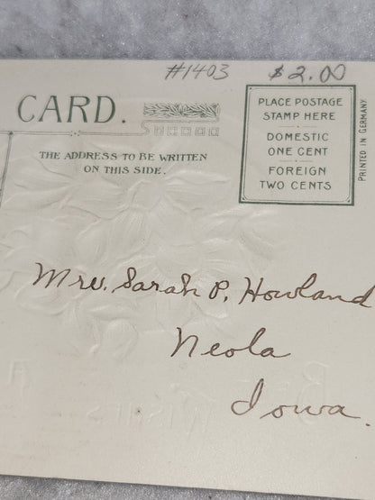 Antique Vintage Embossed Postcard Best Wishes Birthday Wishes Germany John Winsch 1912 pc67