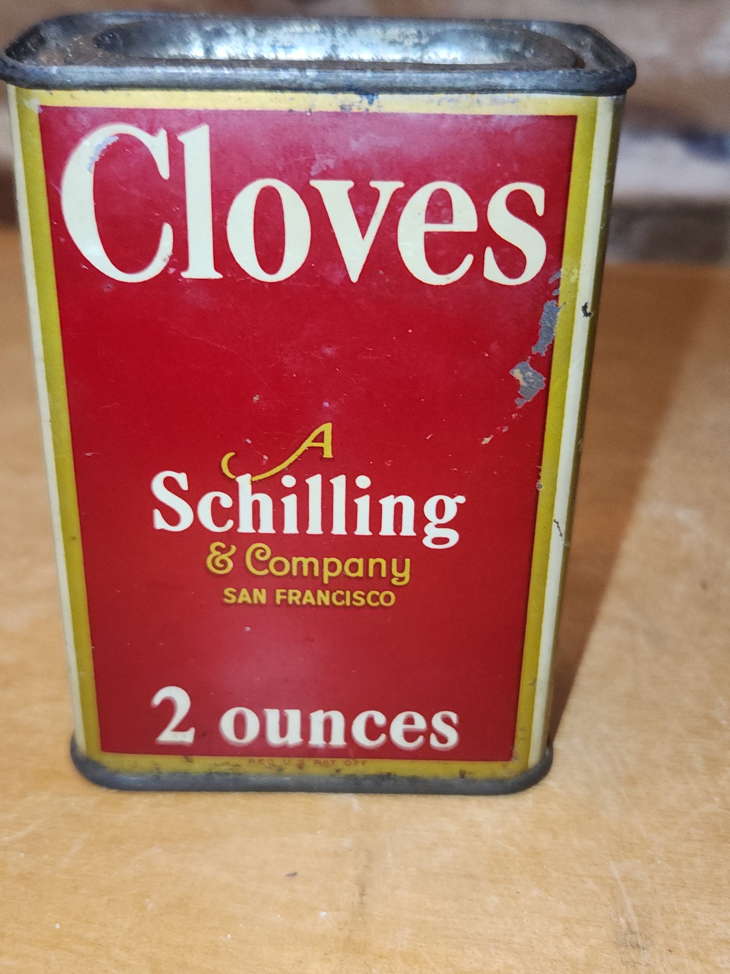 Vintage Schilling Spice Tin Cloves 2 Ounces ti661