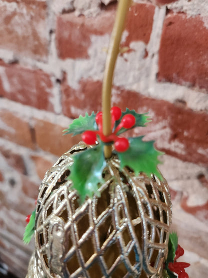 Vintage plastic filigree bell windchime Christmas 0204