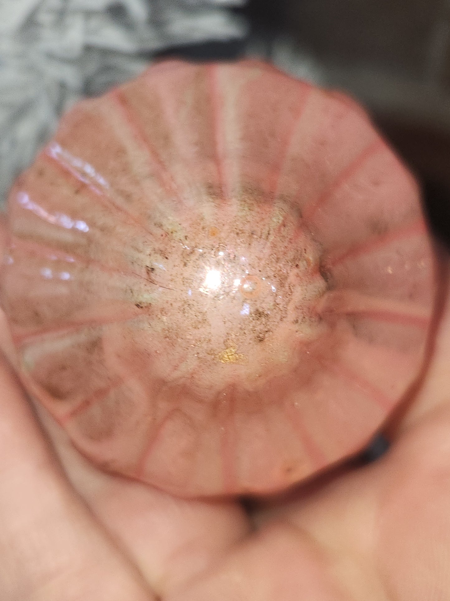 Vintage Glass Bumpy Lantern Chandelier Ornament Pink Christmas GLOWS o22