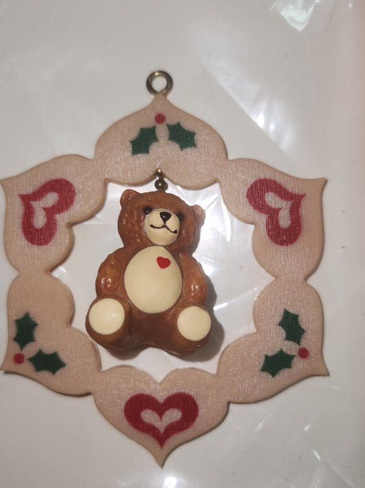 Vintage Hallmark Keepsake Ornament Loving Bear 1988 has box