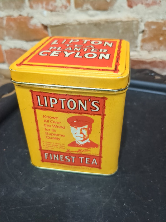 Vintage Bristol Ware Lipton Tea Bag Planter Ceylon Collectible Advertising Tin tin793
