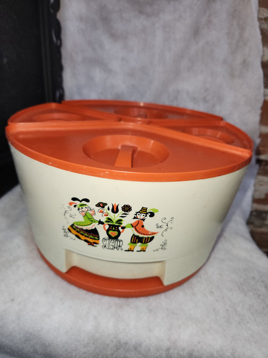 Vintage Sterilite Kitchen wedge Canister Set Flour Sugar Tea Coffee MCM mid-century can12