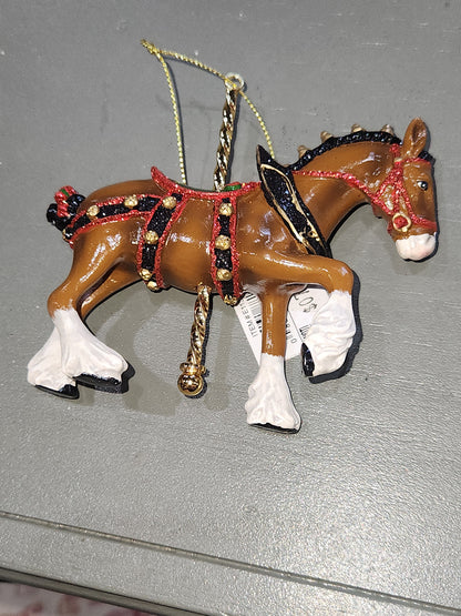 4" Resin Carousel Ornament Clydsdale co7