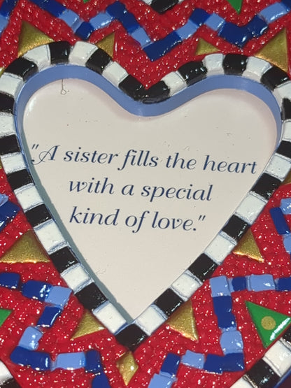 2001 Christmas Hallmark Keepsake Ornament "SISTERS" Heart Photo Holder ho498
