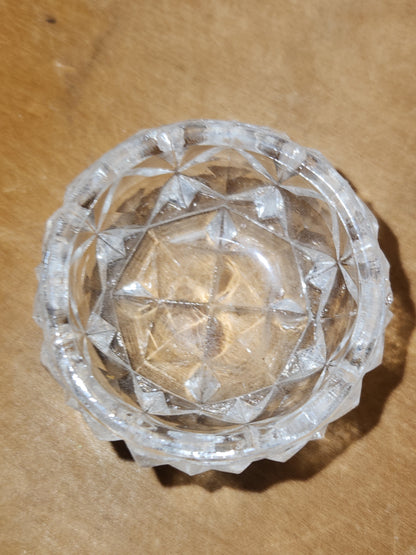 Vintage Pressed Glass Salt Cellars with Plastic Spoons Set of 6 in Original Box Made In Japan ss9