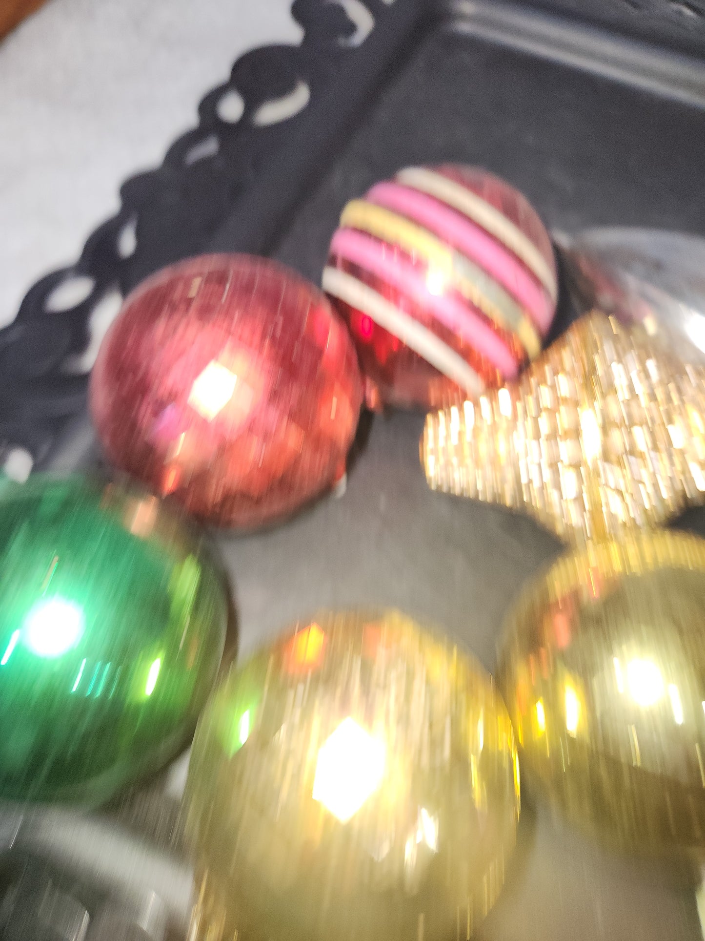Vintage Plastic Christmas Ornaments Set of 11