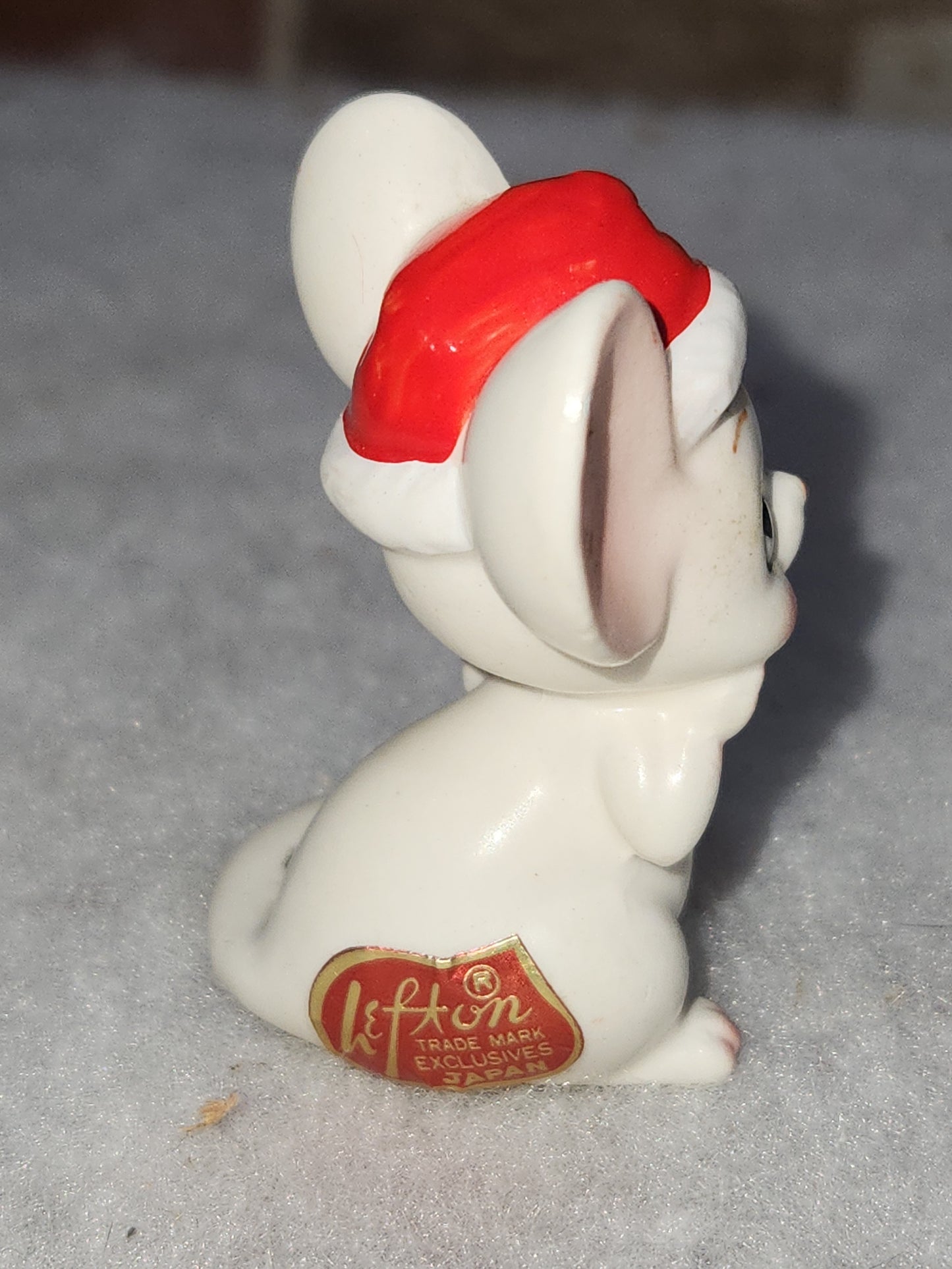 Vintage Lefton Christmas Mouse Figurine Japan le6