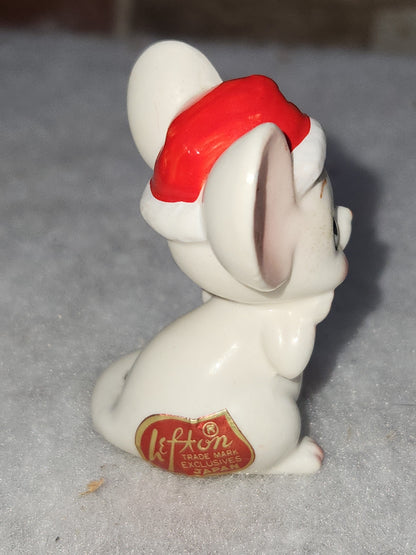 Vintage Lefton Christmas Mouse Figurine Japan le6