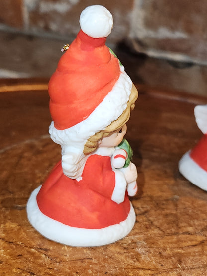 Vintage Lefton set of 2 Angel Bell Figurines