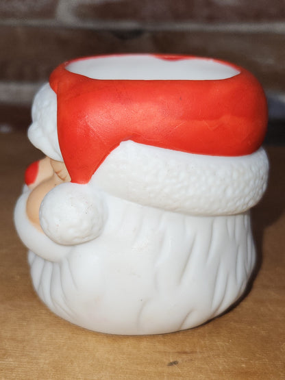 Vintage Hallmark Cards Ambassador Santa Claus Head Candle Holder Ceramic sa5