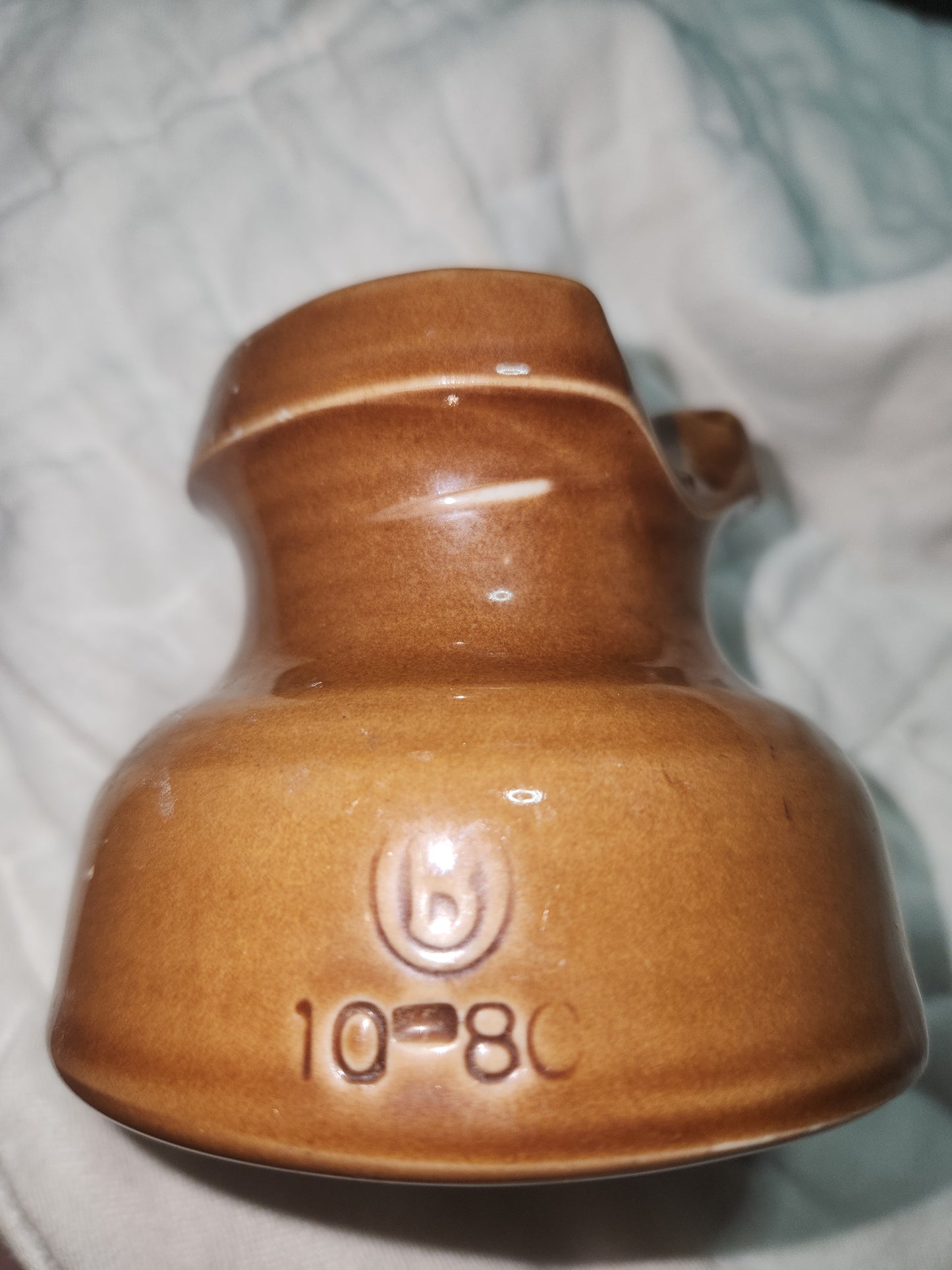 Ohio Brass Company Caramel brown Ceramic Porcelain Glazed Electric Insulator obc1