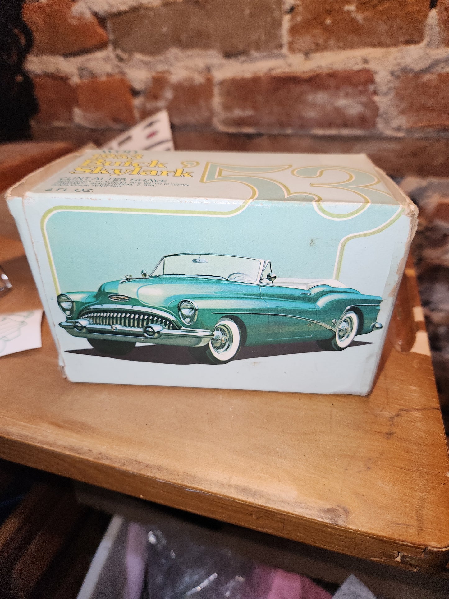 Vintage Avon 1953 Buick Skylark Clint After Shave With Unused Stickers and Original Box av489