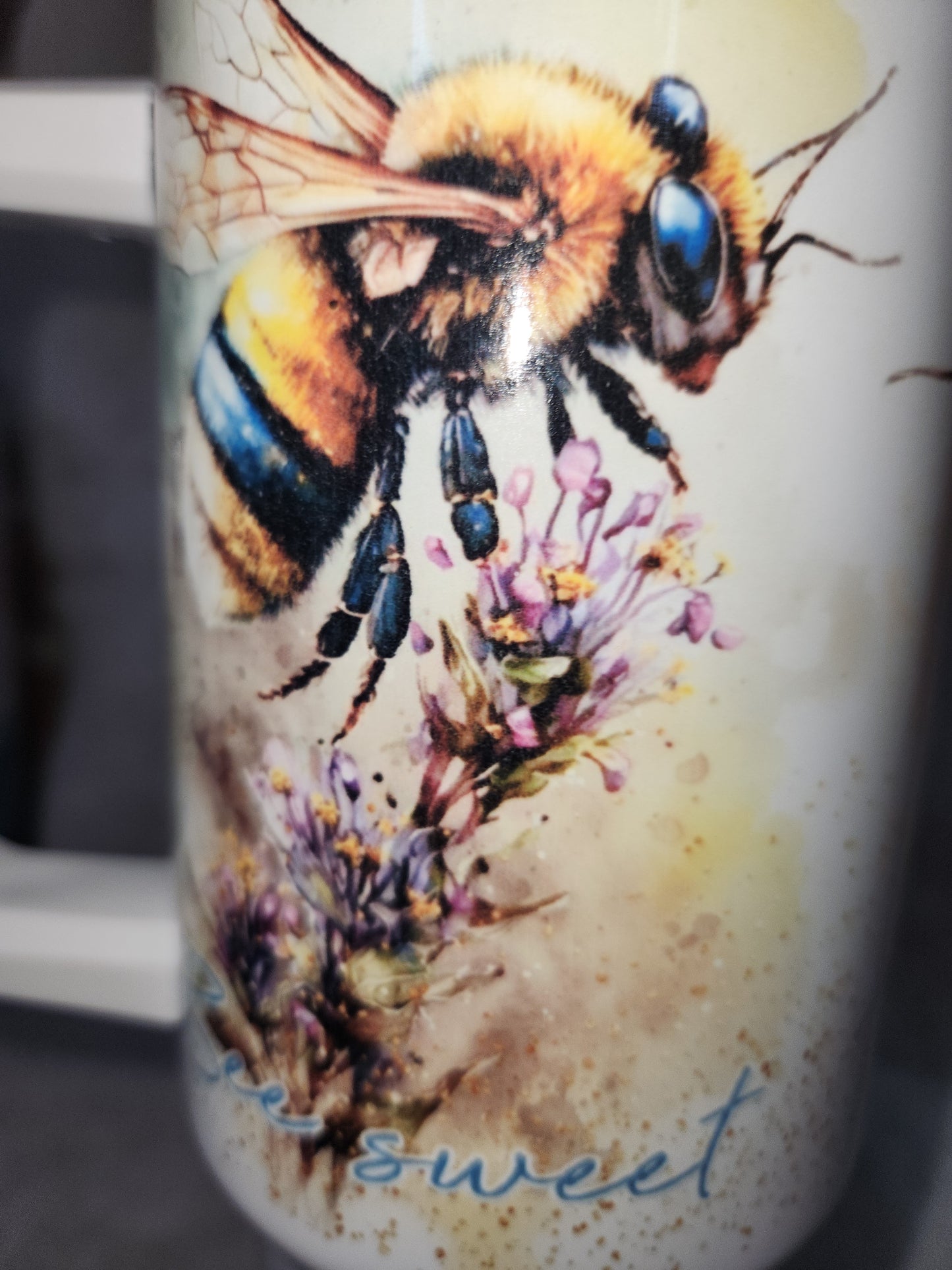 40 Oz Insulated Stainless Steel Tumbler watercolor bee happy, bee kind, bee sweet tb3
