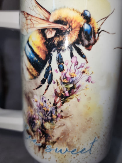 40 Oz Insulated Stainless Steel Tumbler watercolor bee happy, bee kind, bee sweet tb3