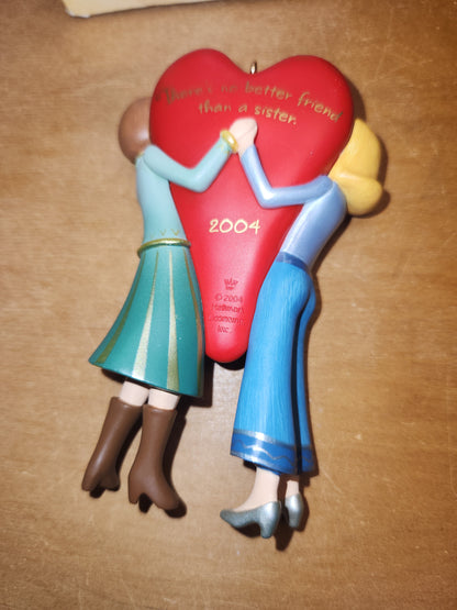 Vintage Hallmark Keepsake Ornament Sisters There's No Better Friend Than a Sister 2004