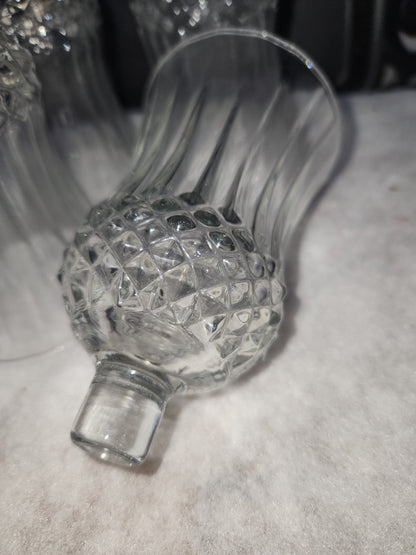 Vintage Home Interiors Diamond Crystal Glass Votive Cup Candle Holder Set of 4