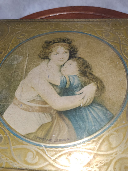Vintage Whitman's Chocolate Tin box with Image Madame LeBron Tindeco 2 lbs 5 oz EMPTY tin503
