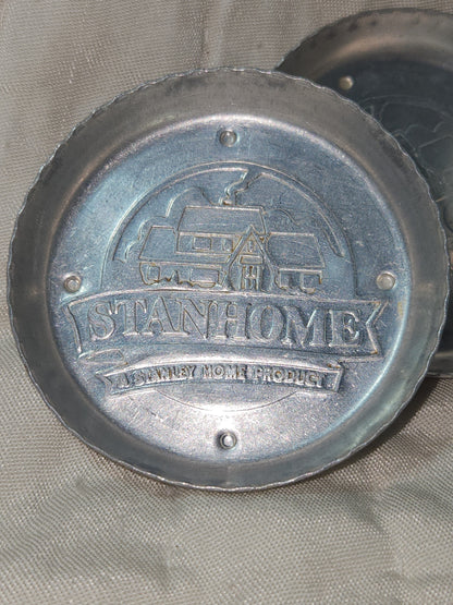 Vintage Stanhome Aluminum promotional coaster set of 6.