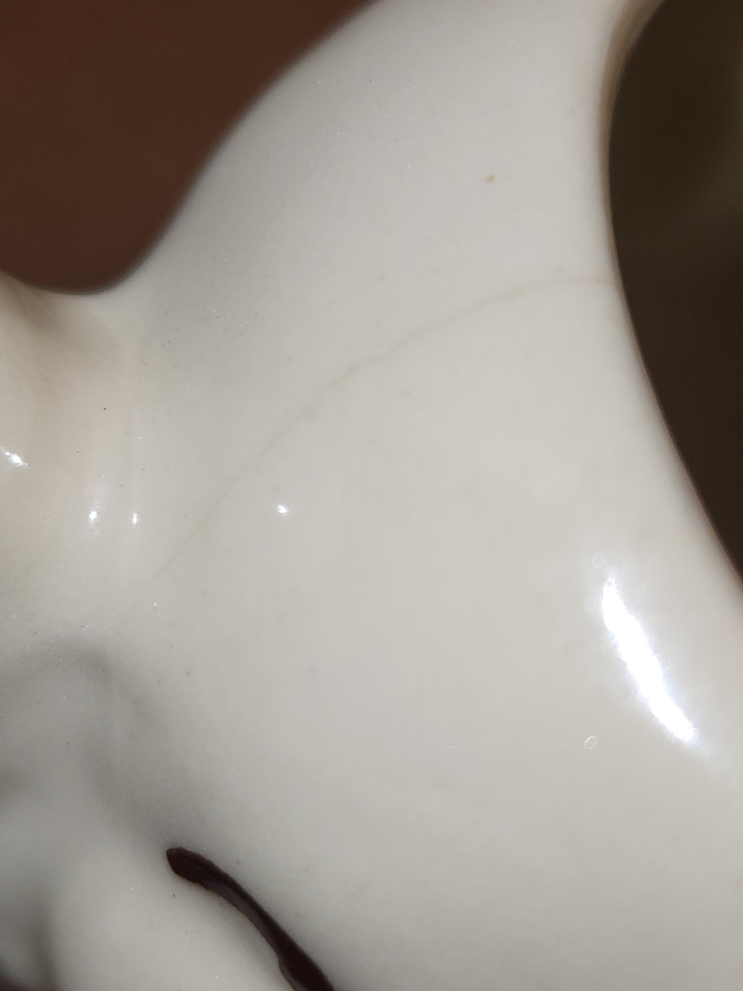 Vintage Shawnee Pottery Creamer Elephant with Trunk Up HAIRLINE CRACK po3