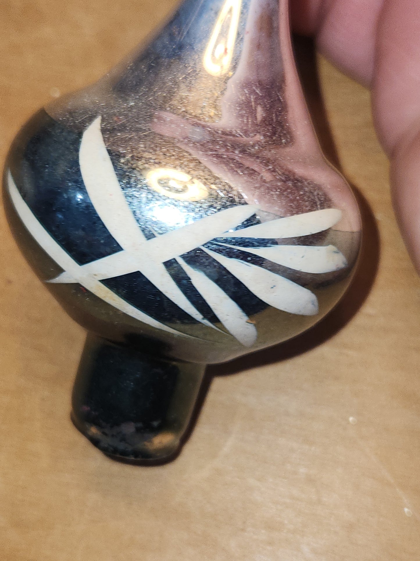 Vintage Mercury Glass Tree Topper Teal and Silver NO BOX tt08