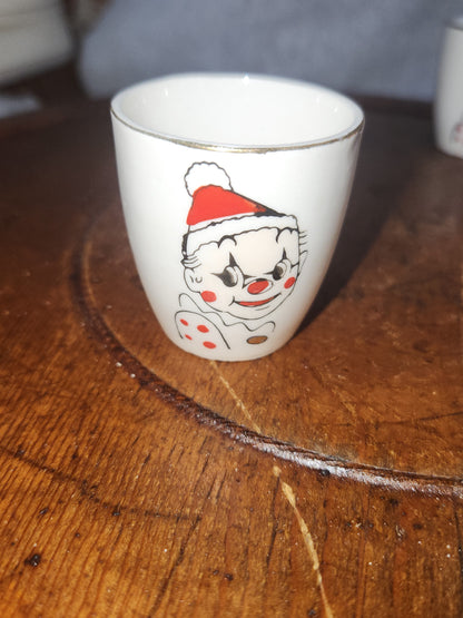 Vintage National Potteries Co. Porcelain Clown Shot Glasses set of 6 - Japan cu78