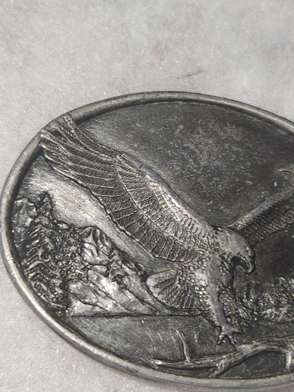 Vintage Siskiyou Pewter Belt Buckle A-15 Eagle American Patriotic 1983 bb6