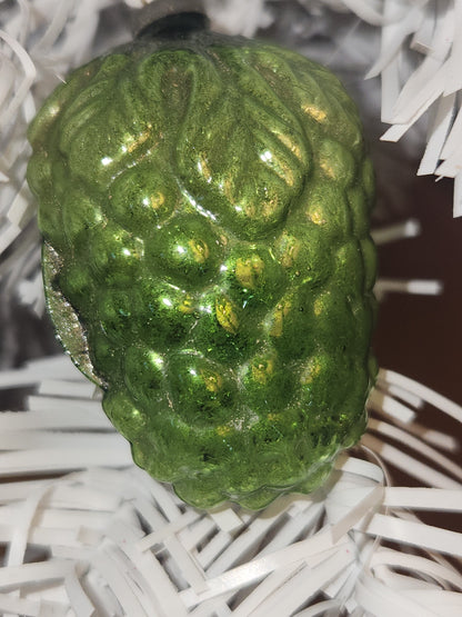 Vintage Antique Figural Glass Ornament Green Grape Cluster Christmas Ornaments for Feather Tree vo5