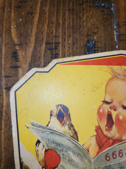 Vintage 666 Quartette Advertising Fan Medicine Liquid Salve Tablets Nose Drops Birds Baby AS IS af2