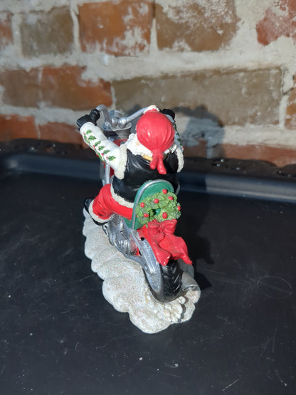 Christmas Limited Edition Rebel Without A Claus motorcycle Figurine "I'll Be Home for Christmas" by Hamilton r1