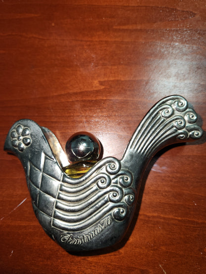 Vintage 1976 Avon Birds Of Paradise Cologne Silver Dove Ornament NOS av678