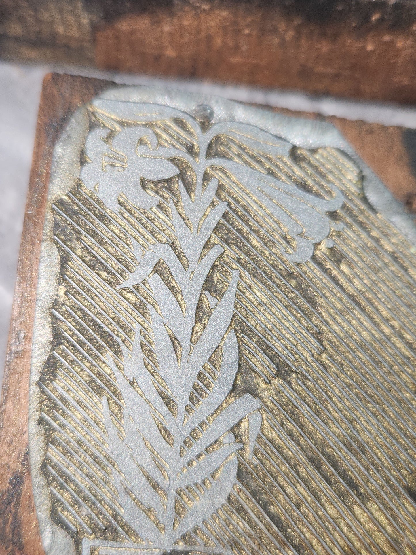 Vintage Wood Metal Newspaper Print Block Printer's Press Easter Lily 2 Blocks pb2e