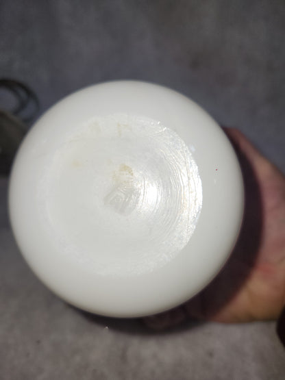 Vintage Egg Beater Hand Mixer and Small Anchor Hocking Milkglass Bowl mg901