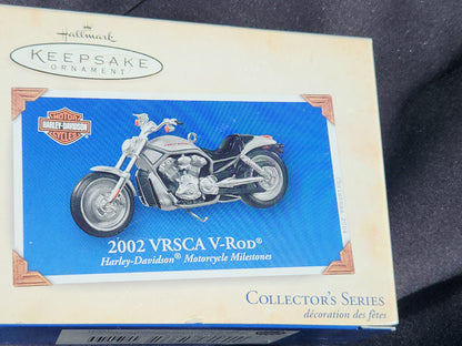 Vintage Hallmark Keepsake Ornament Harley-Davidson Motorcycle Milestones series #6 2002 VRSCA V-Rod Motorcycle 2004
