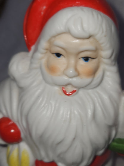 Vintage Enesco Japan Ceramic Santa Claus Coin Bank cb76