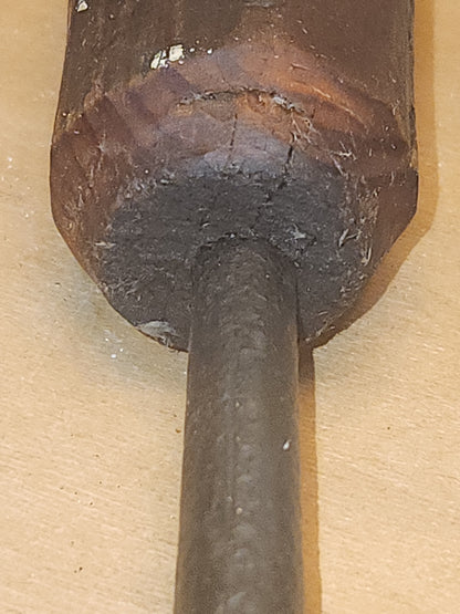 Antique Primitive Blacksmith Soldering Tool with Copper Steel Wood