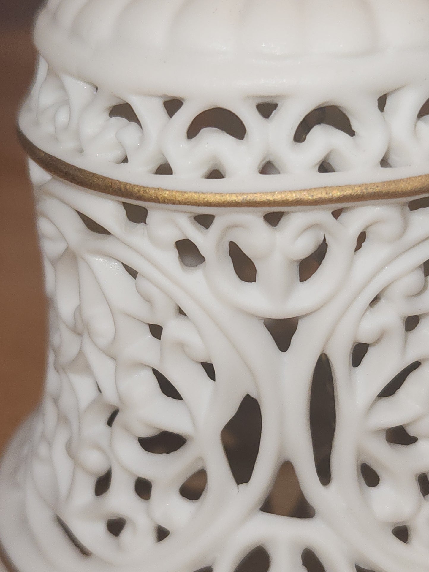 Vintage Wedgwood Christmas Ornament Bell Filigree Gold Trim