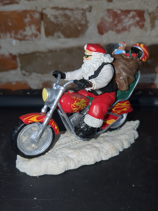 Christmas Limited Edition Rebel Without A Claus motorcycle Figurine "Santa Claus is Cruisin' to town" by Hamilton r10
